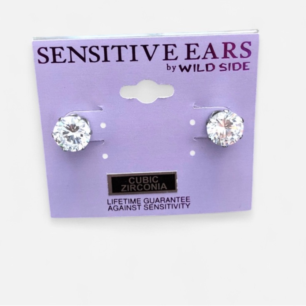 Genuine sterling silver cubic zirconia studs